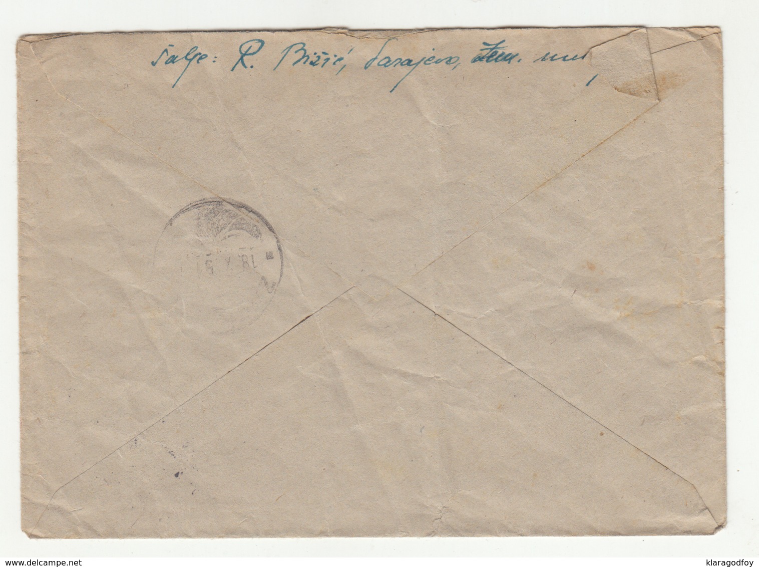 Yugoslavia Letter Cover Travelled Registered 1951 Sarajevo To Zagreb B190720 - Cartas & Documentos