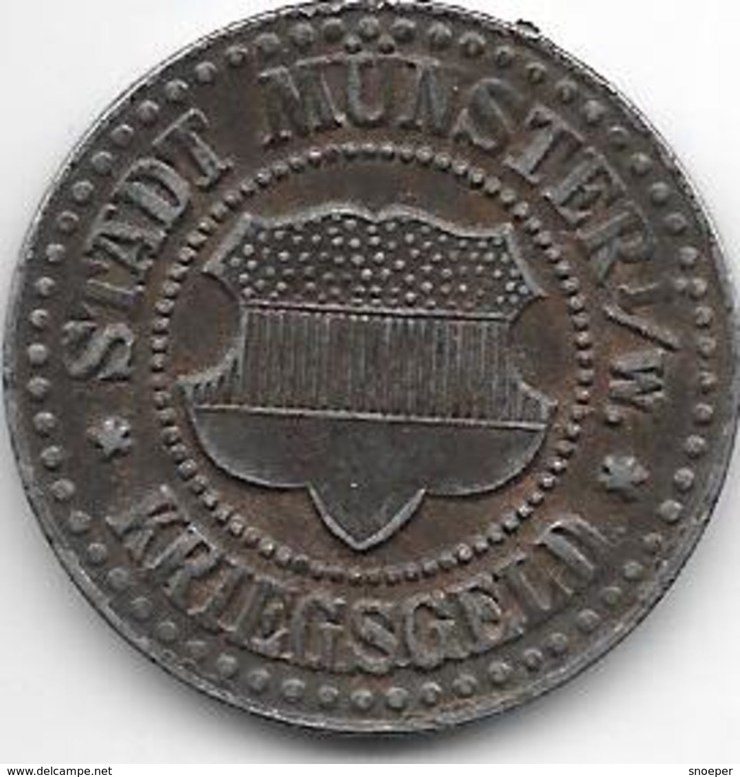 Notgeld Munster 25 Pfennig 1918 Fe   350.4a  Top Shield With Points - Other & Unclassified