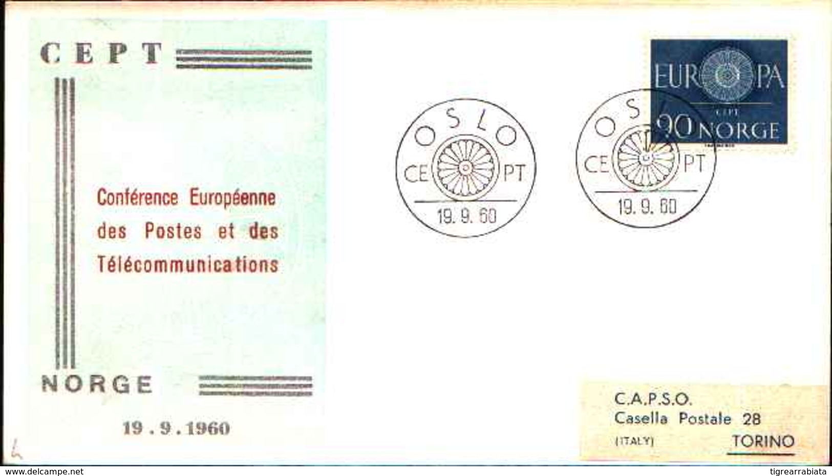 12509a)F.D.C.SERIE EUROPA CEPT   1 Valore   19-9-60 Conferenza Europ9 - FDC