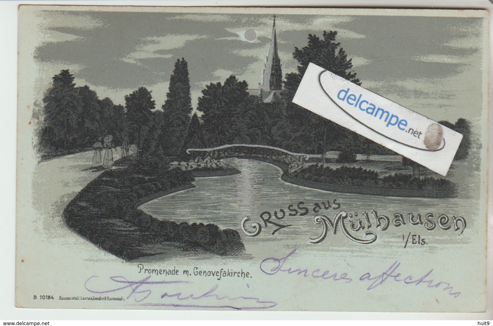 MULHOUSE : Gruss,Argent,Promenade.Précurseur. - Mulhouse