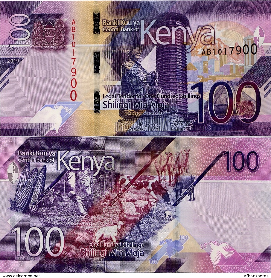 KENYA       100 Shilingi       P-New       2019       UNC - Kenia