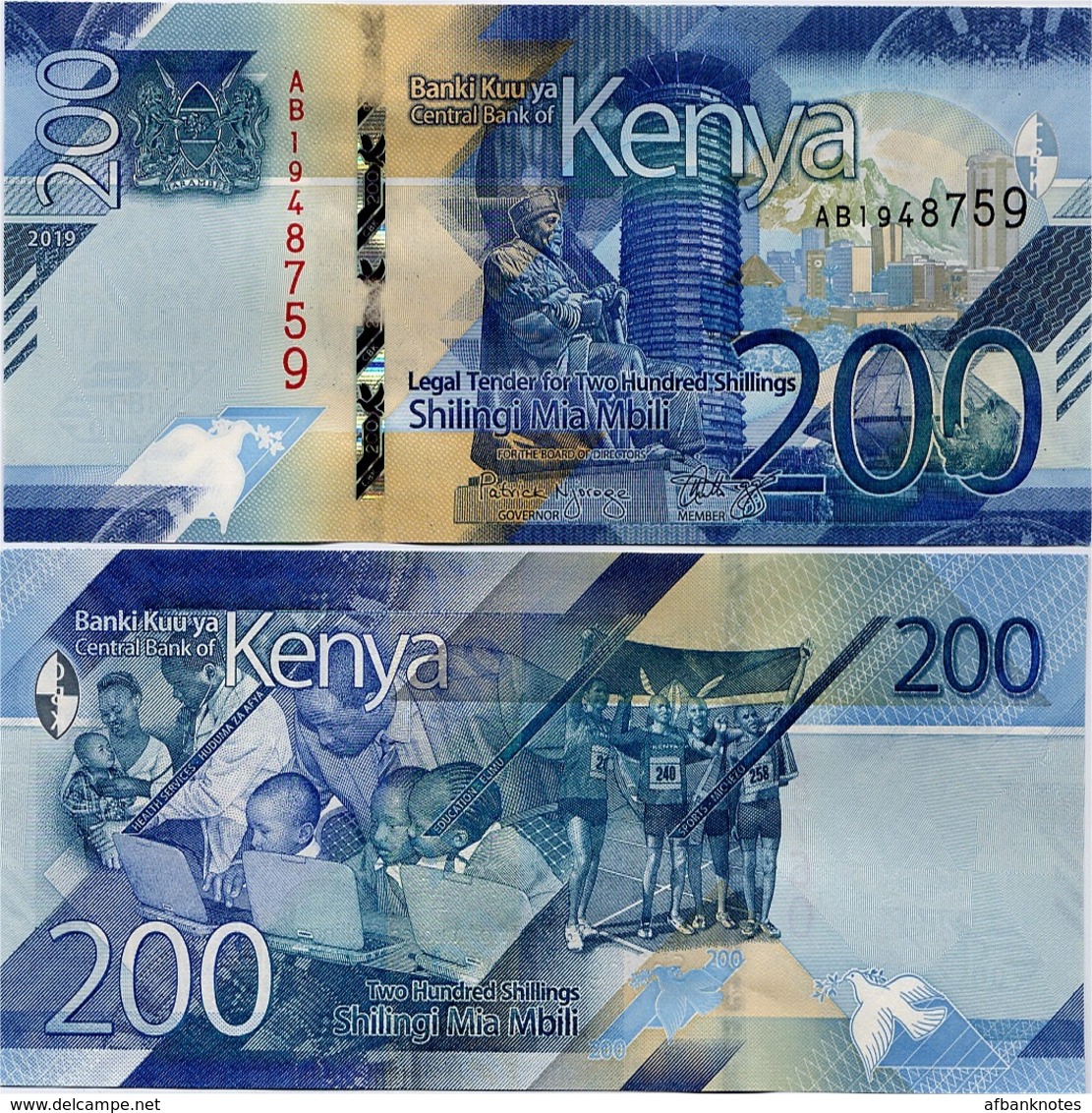 KENYA       200 Shilingi       P-New       2019       UNC - Kenya