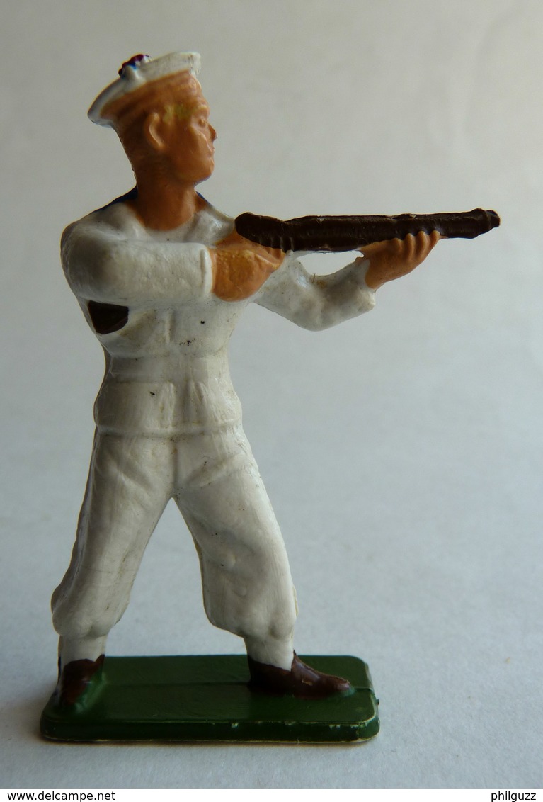 RARE Figurine CLAIRET ARMEE MODERNE  MARINS 41 TIREUR FUSIL DEBOUT 1955 Pas Starlux Avec Une Rare Peinture - Starlux