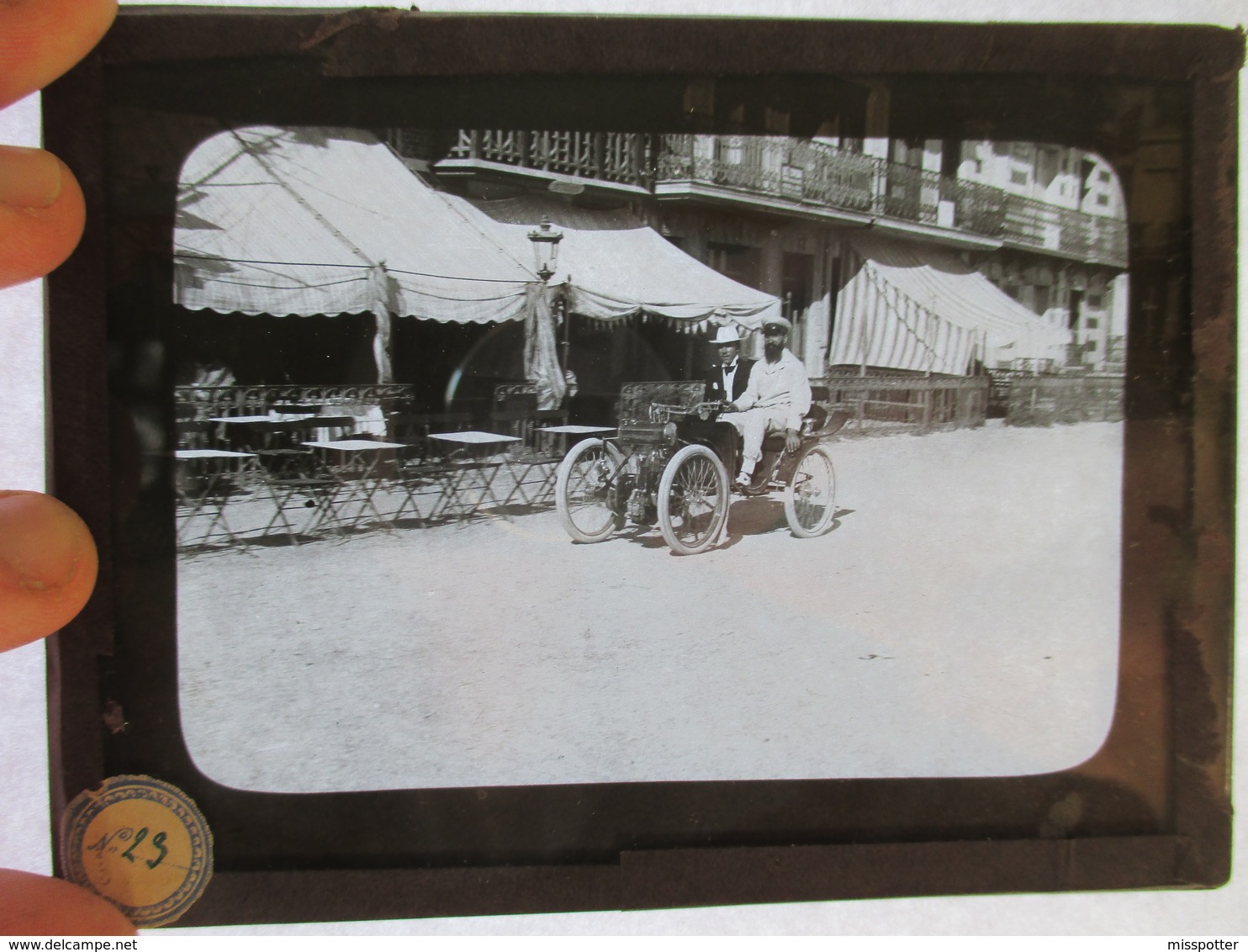 Plaque De Verre Photo Type Négatif Au Gélatino Bromure Automobile Ancienne - Glasdias