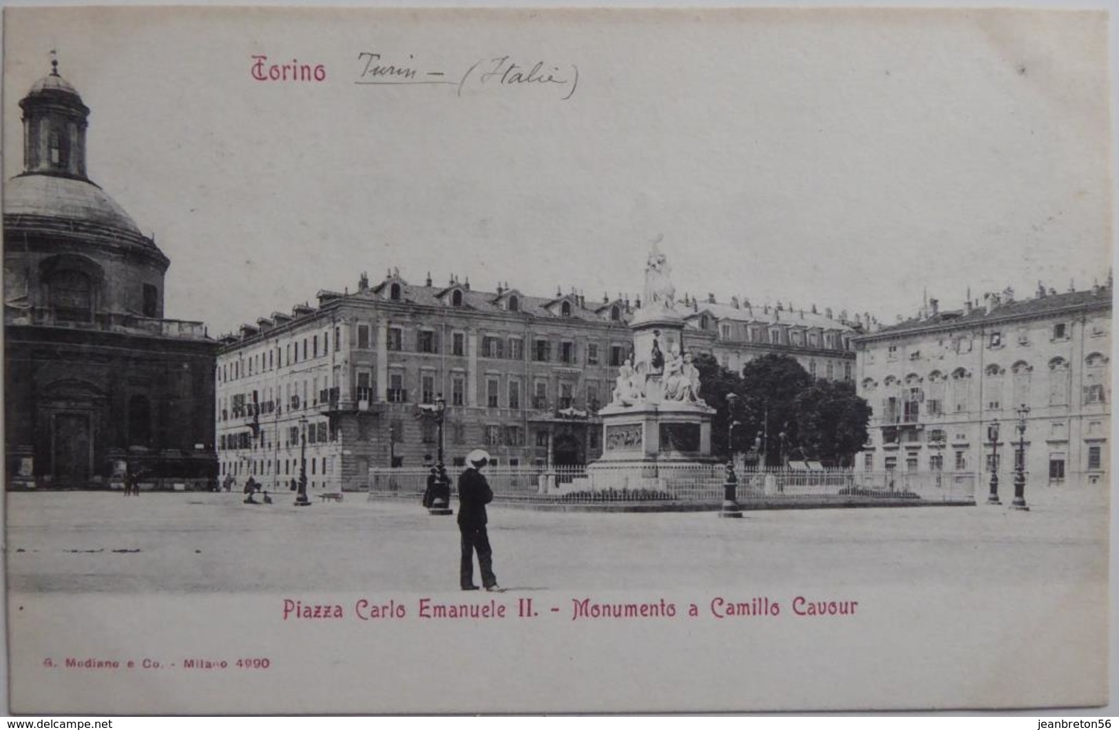 Torino - Piazza Carlo Emanuele II. Monumento A Camillo Cavour - Altri & Non Classificati