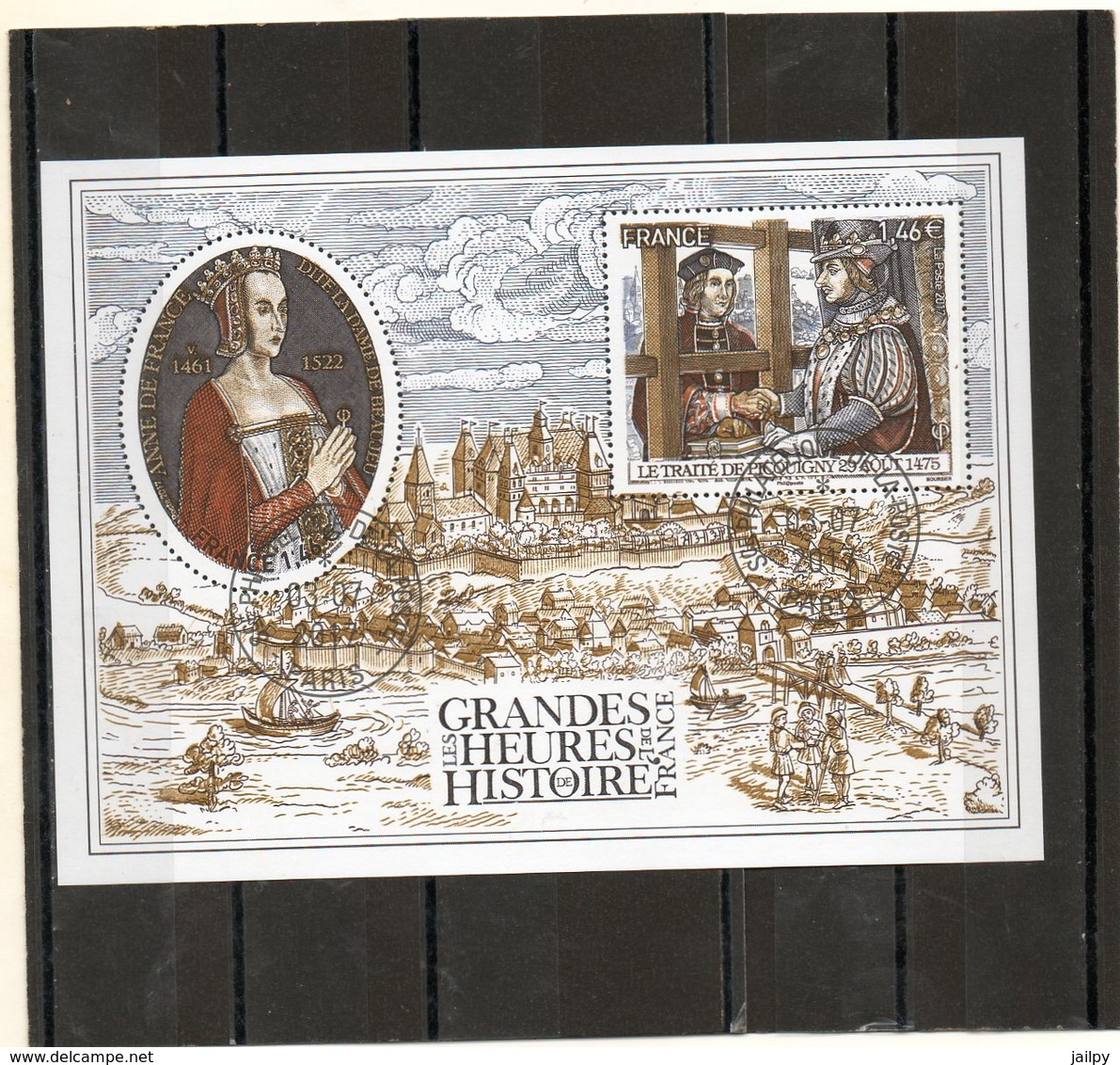 FRANCE    Feuillet 2 Timbres 1,46 €    2017   Y&T: F5161   Grandes Heures De L'Histoire De France Oblitéré - Used