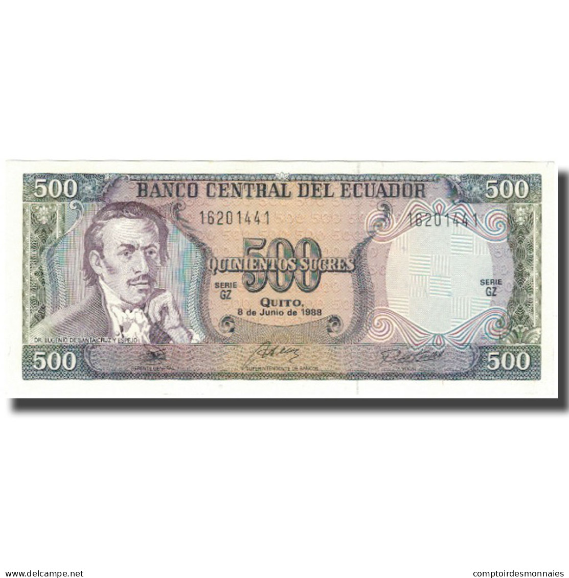 Billet, Équateur, 500 Sucres, 1988-06-08, KM:124Aa, NEUF - Ecuador