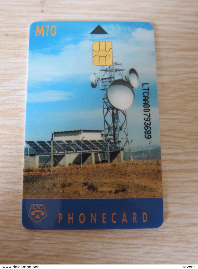 Frist Issued Chip Phonecard,Telecom Station And Landscape,used - Lesotho