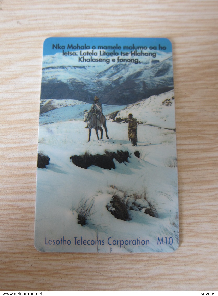 Frist Issued Chip Phonecard,Telecom Station And Landscape,used - Lesotho