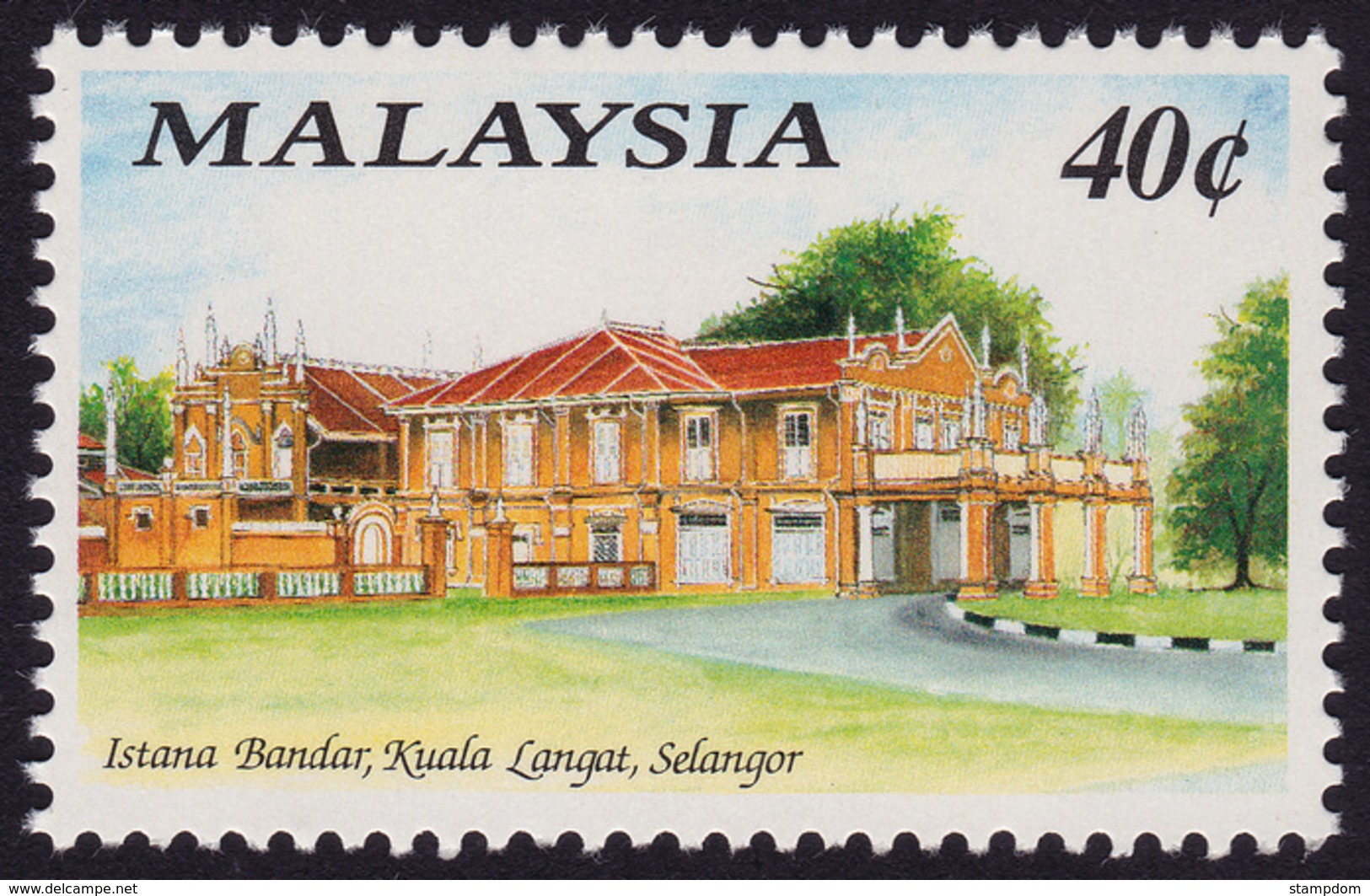 MALAYSIA 1991 Historical Building 40c Istana Bandar MNH @PM039 - Malesia (1964-...)