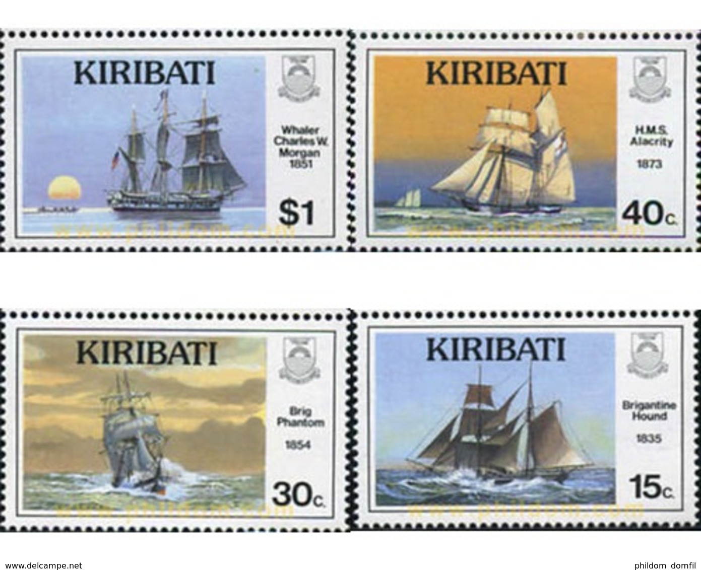 Ref. 337715 * MNH * - KIRIBATI. 1989. ANCIENT SAILING SHIPS . VELEROS ANTIGUOS - Ships
