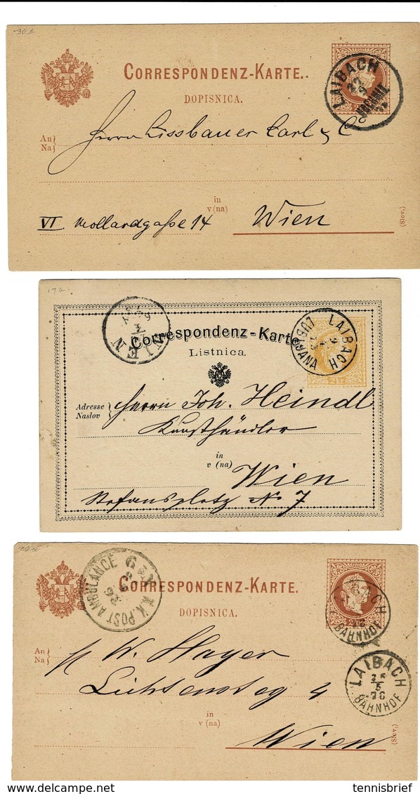 1875 - 83 " Laibach " 5 Mal GA   Slovenija     , A2136 - Covers & Documents