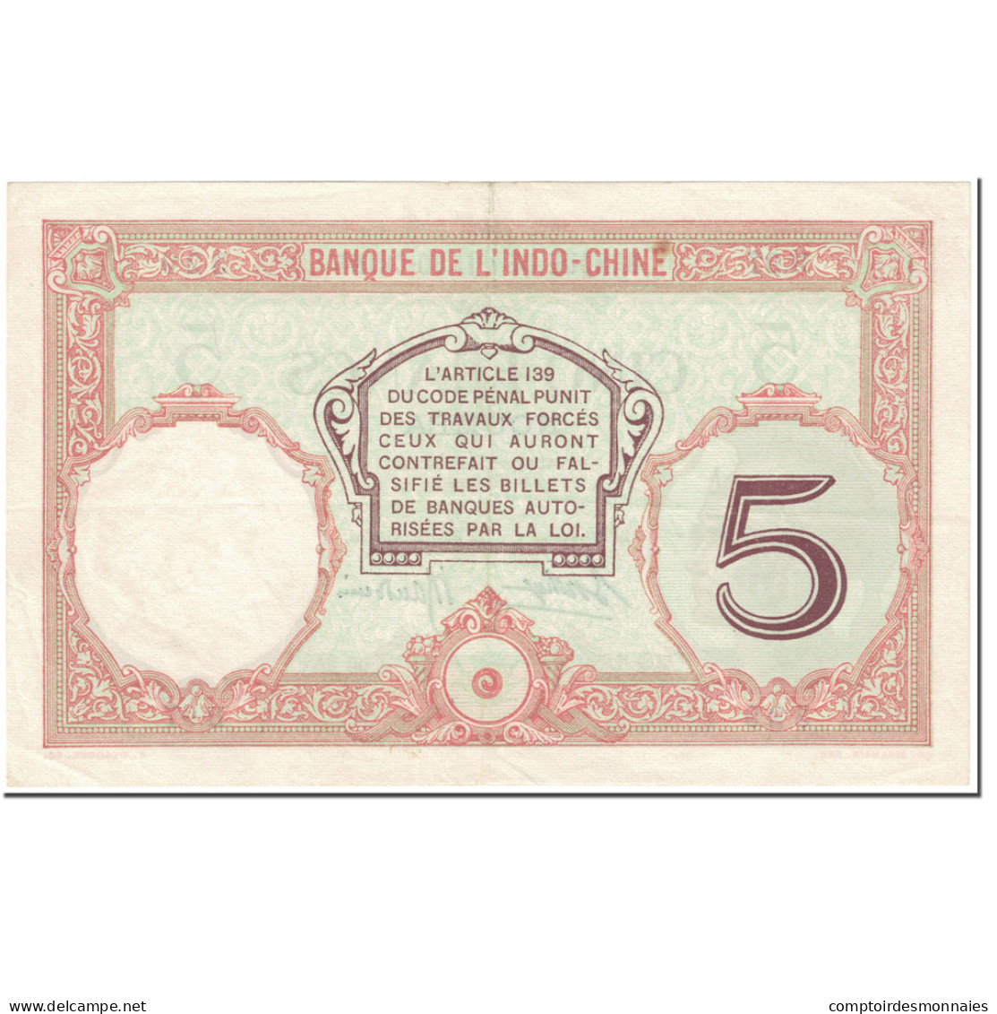 Billet, Nouvelle-Calédonie, 5 Francs, 1926, Undated (1926), KM:36b, SUP - Nouvelle-Calédonie 1873-1985