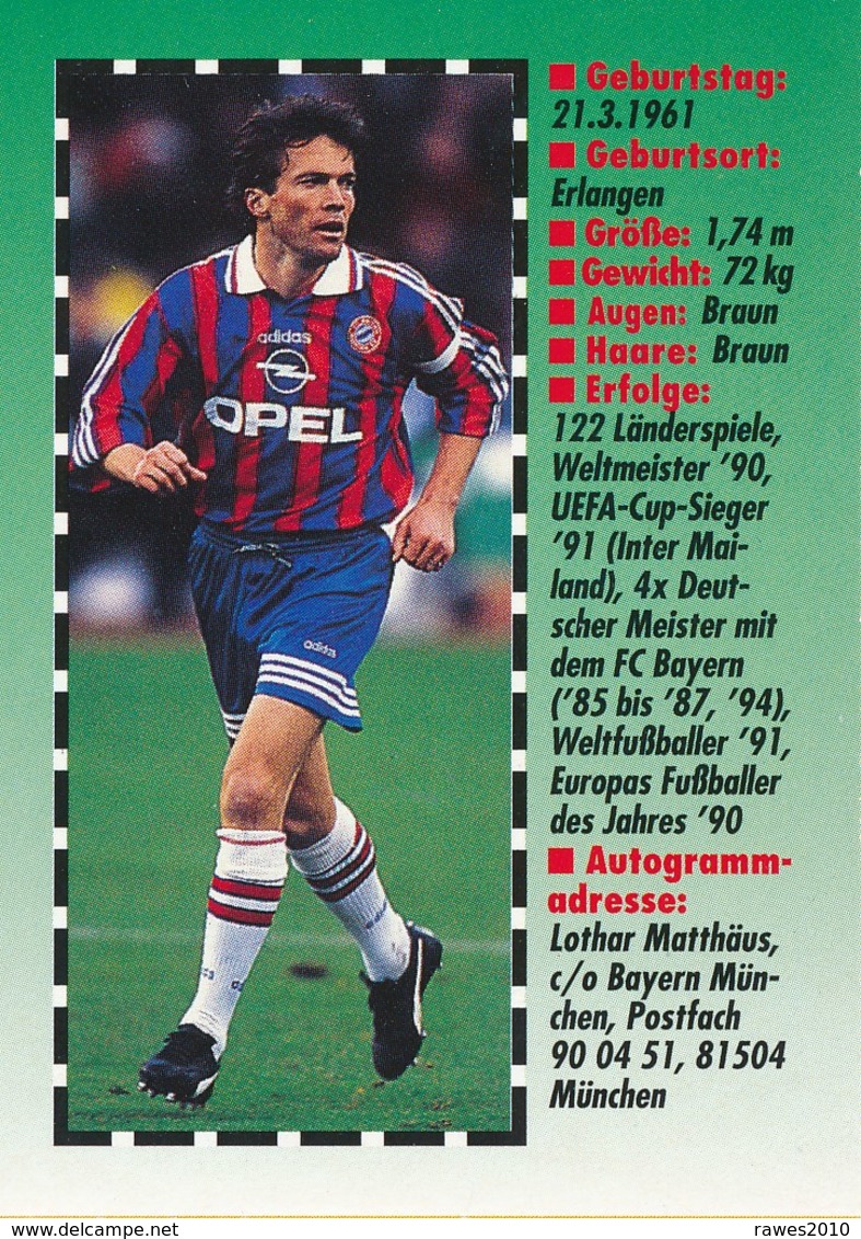 BRD Lothar Matthäus FC Bayern München Fussball - Sammelbild Aus Den 90-ziger Jahren - Sports