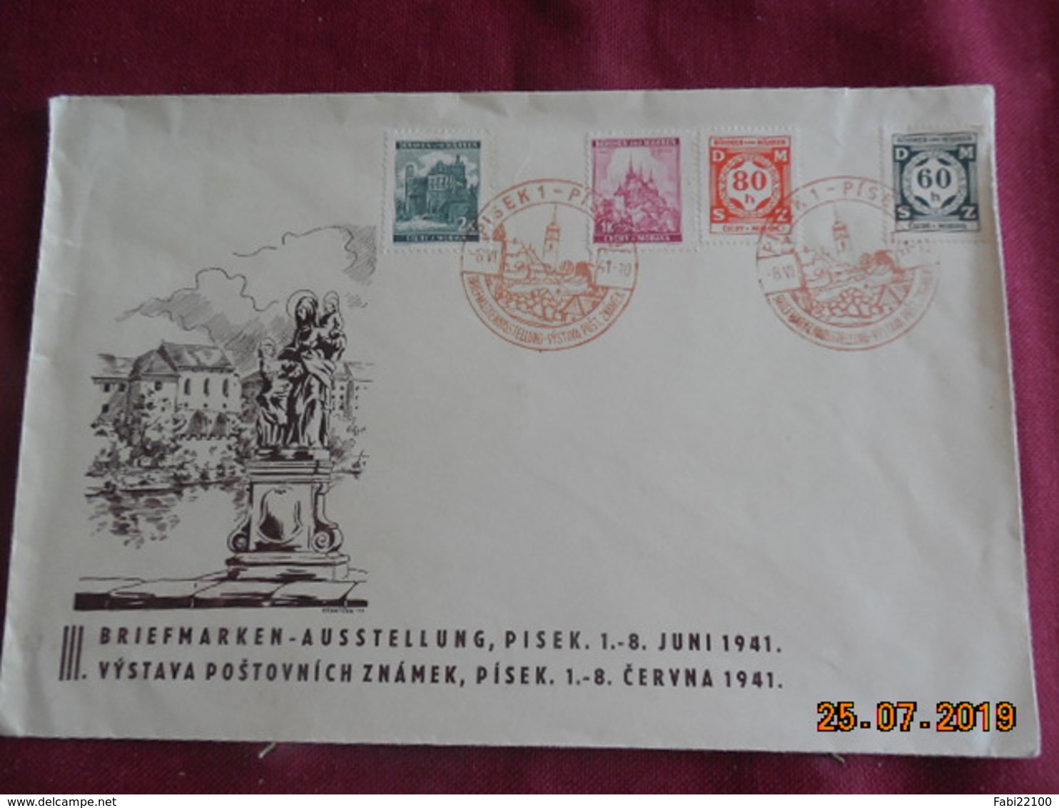 Lettre FDC De 1941 De Pisek - Lettres & Documents