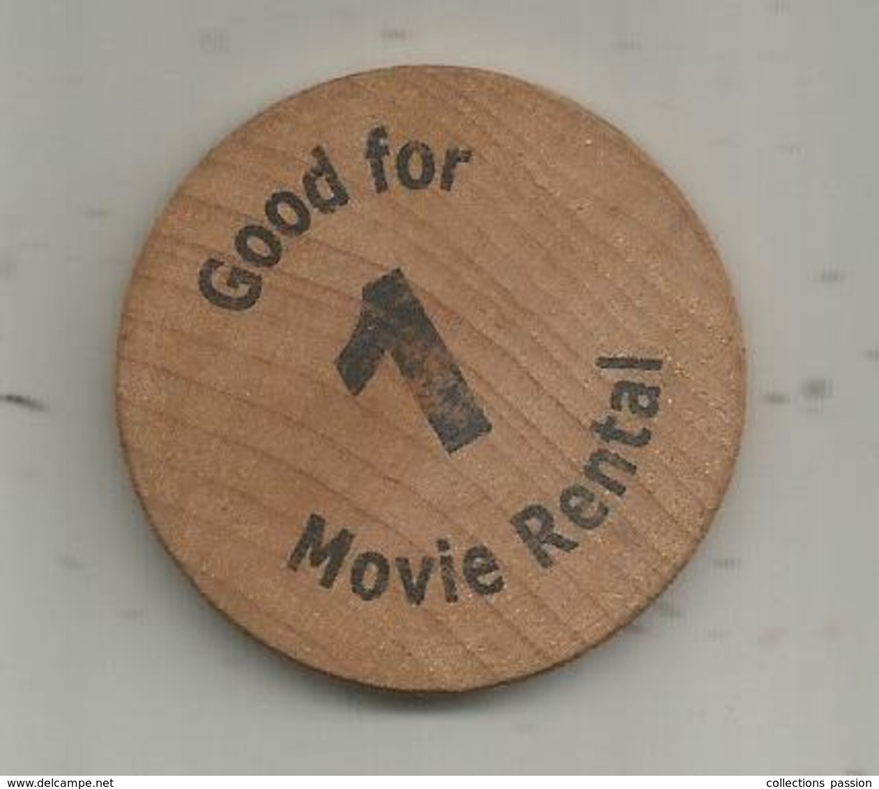 Jeton , Bois , United States Of America , Good For 1 Movie Rental , Broadway Video ,813 E. Republican , 2 Scans - Firma's