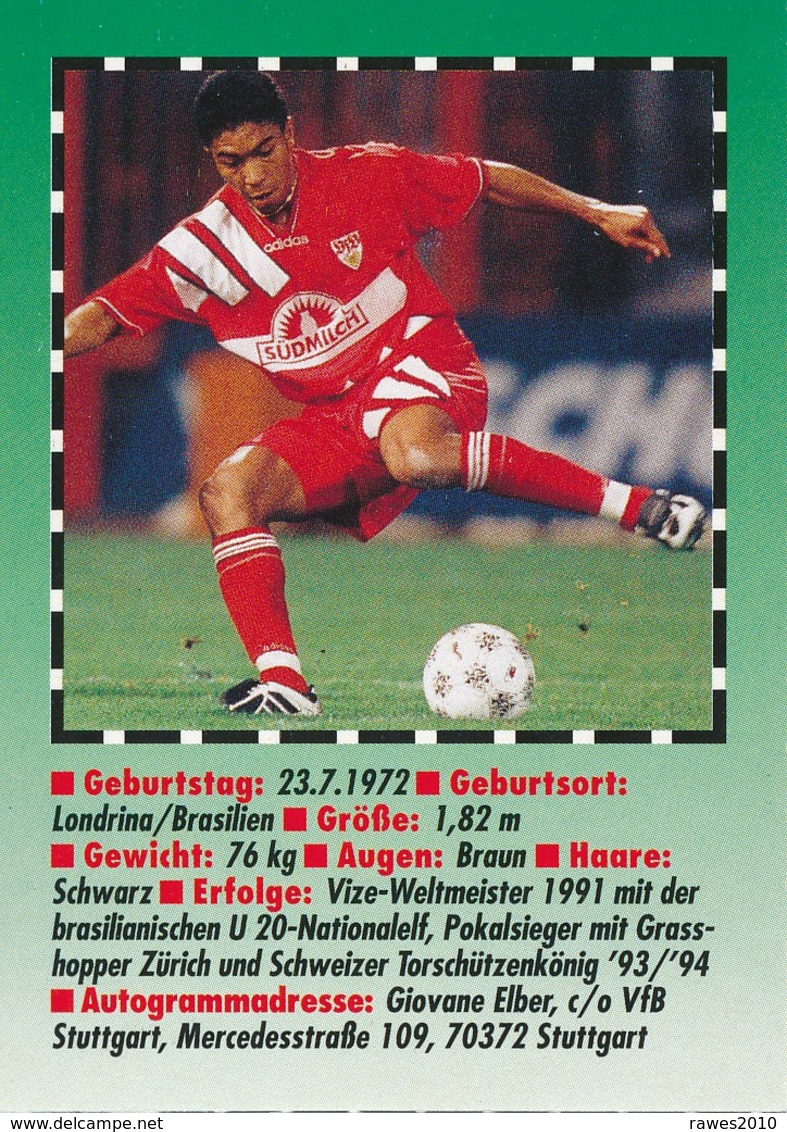 BRD Giovanne Elber VfB Stuttgart Fussball - Sammelbild Aus Den 90-ziger Jahren - Sport