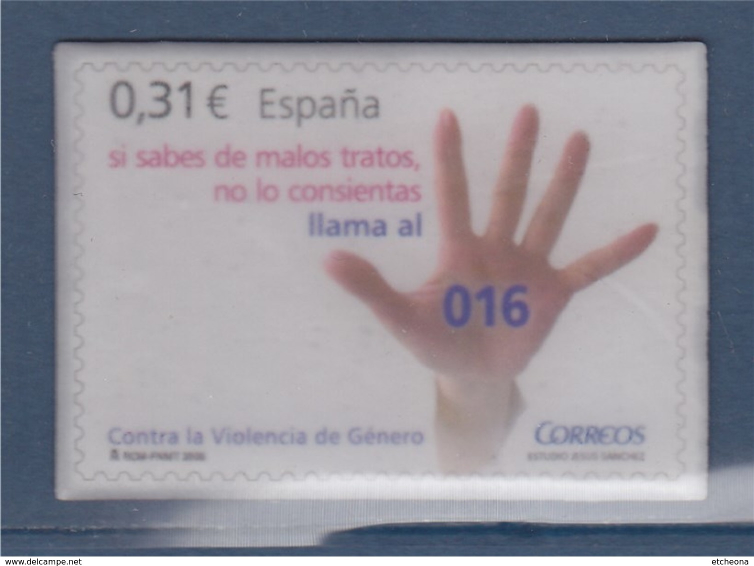 = Timbre Magnets Espagne 2008 Contre La Violence 0.31€ - Plaatfouten & Curiosa