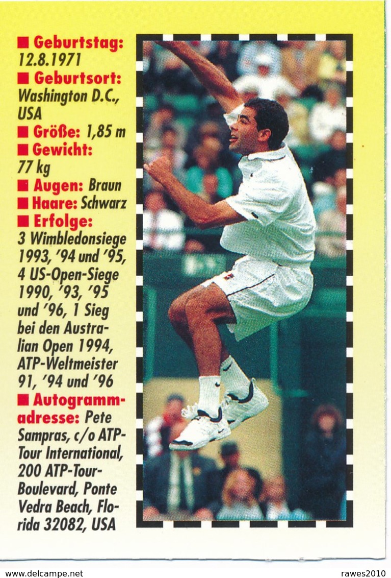 USA Pete Sampras Tennis - Sammelbild Aus Den 90-ziger Jahren - Sport