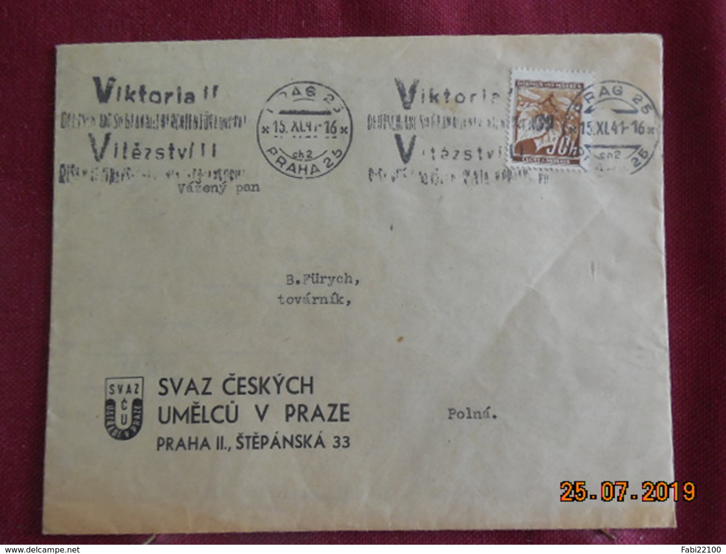 Lettre De 1941 De Prague à Destination De Polna - Lettres & Documents