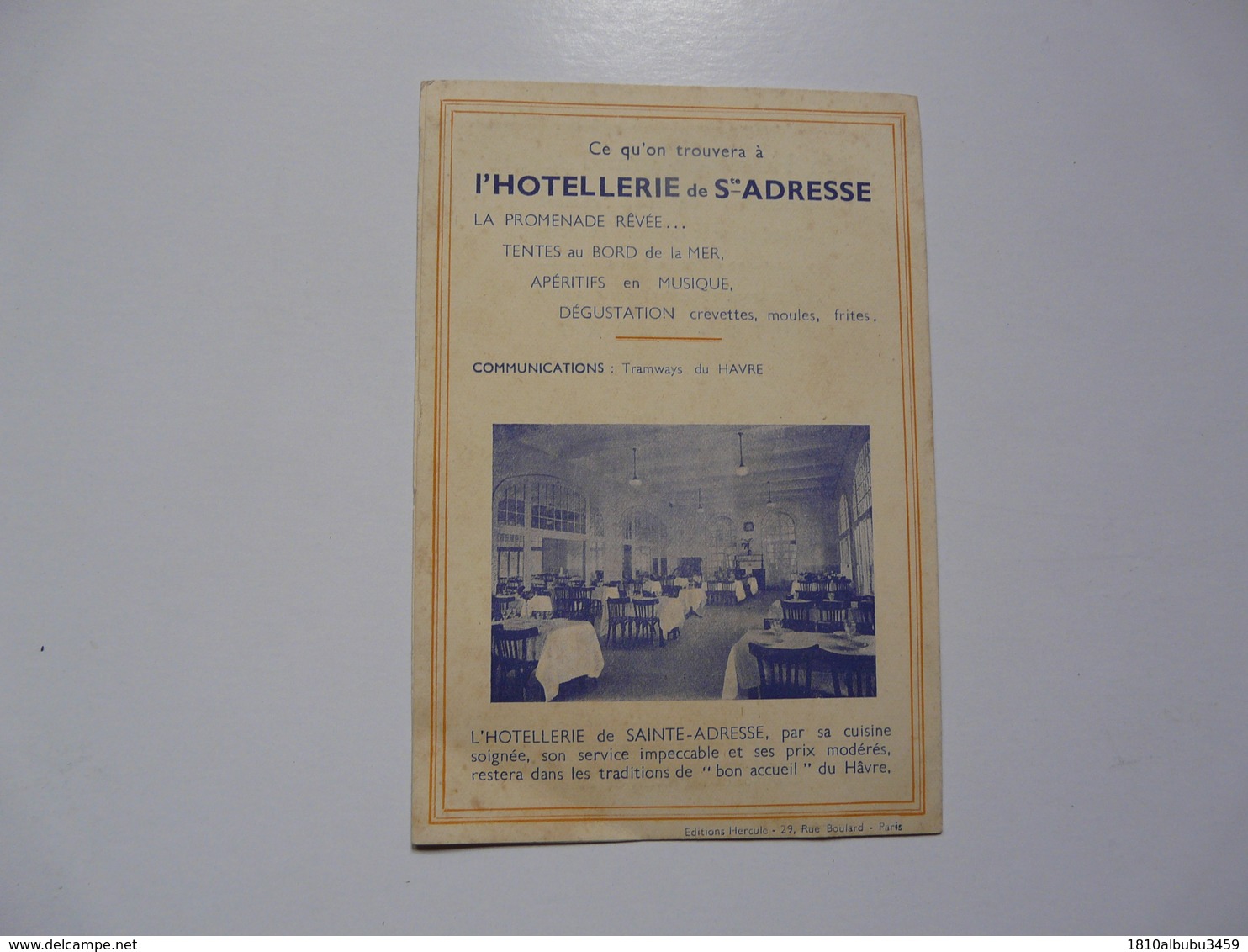 VIEUX PAPIERS - PUBLICITE: : Les HOTELS COOP - L'Hôtellerie De Ste Adresse - Advertising
