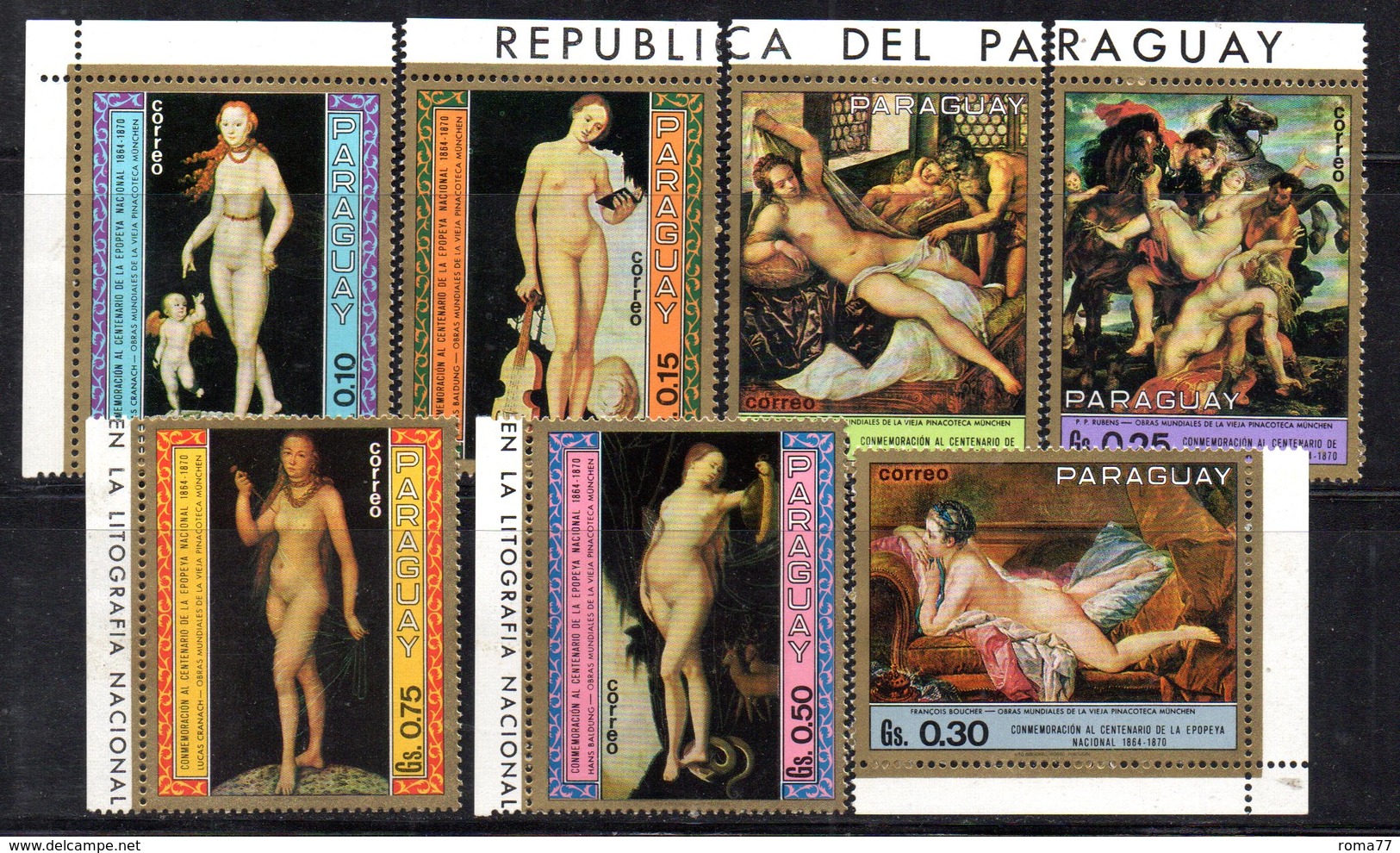 BIG - PARAGUAY ,  Serie Nuova Integra ***  MNH  (2380A) . PITTORI VARI - Paraguay