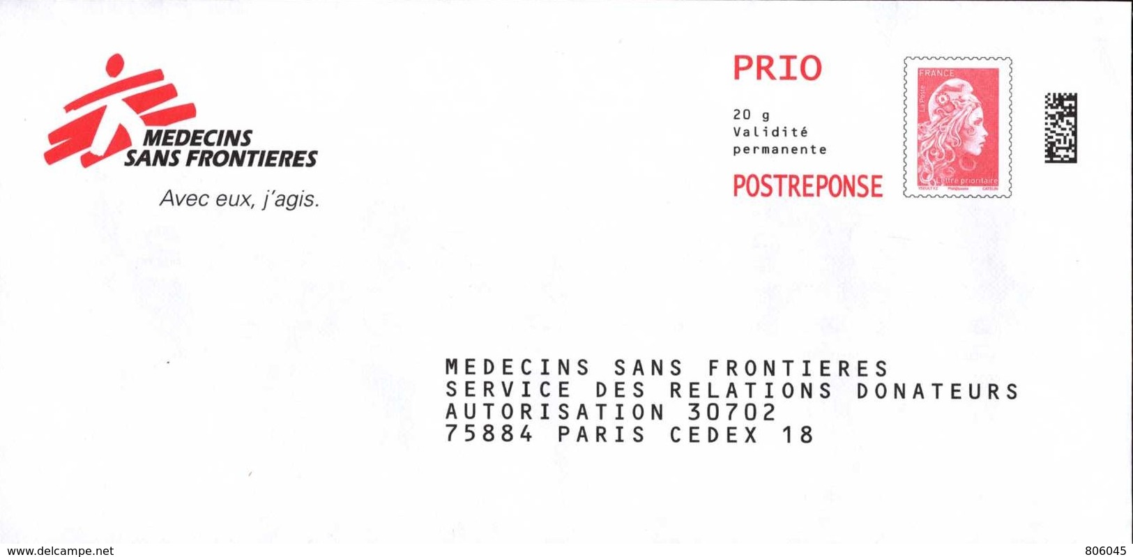 Prêt à Poster Réponse Médecins Sans Frontières - Prêts-à-poster:reply