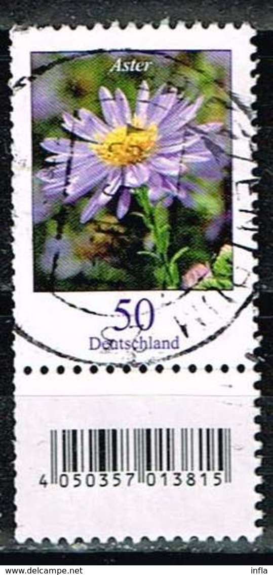 Bund 2017, Michel# 2463 R O Blumen: Aster Neuauflage Mit EAN-Code Und Nr.25 - Gebraucht