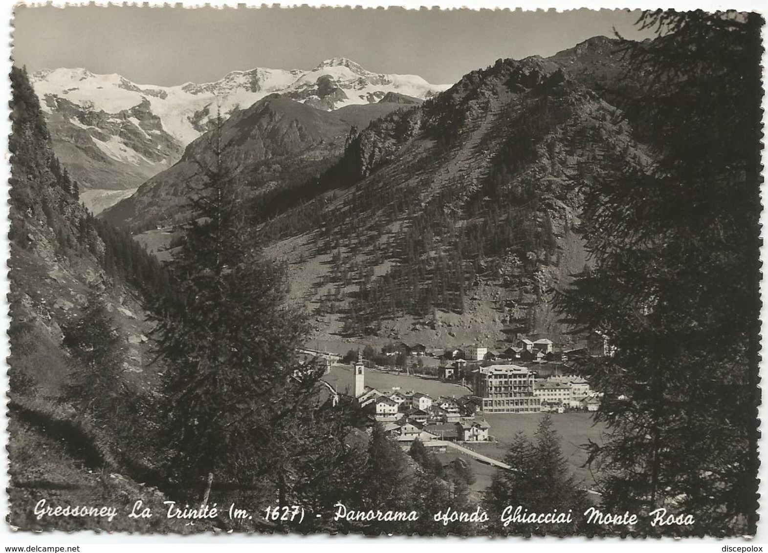 W3989 Gressoney La Trinité (Aosta) - Panorama Sfondo Ghiacciai Monte Rosa / Viaggiata - Altri & Non Classificati