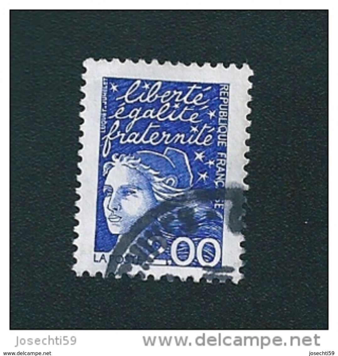 N° 3090 Type Marianne De Luquet  2  Frs  Oblitéré France 1997 ( Menton Carré ) - Usados