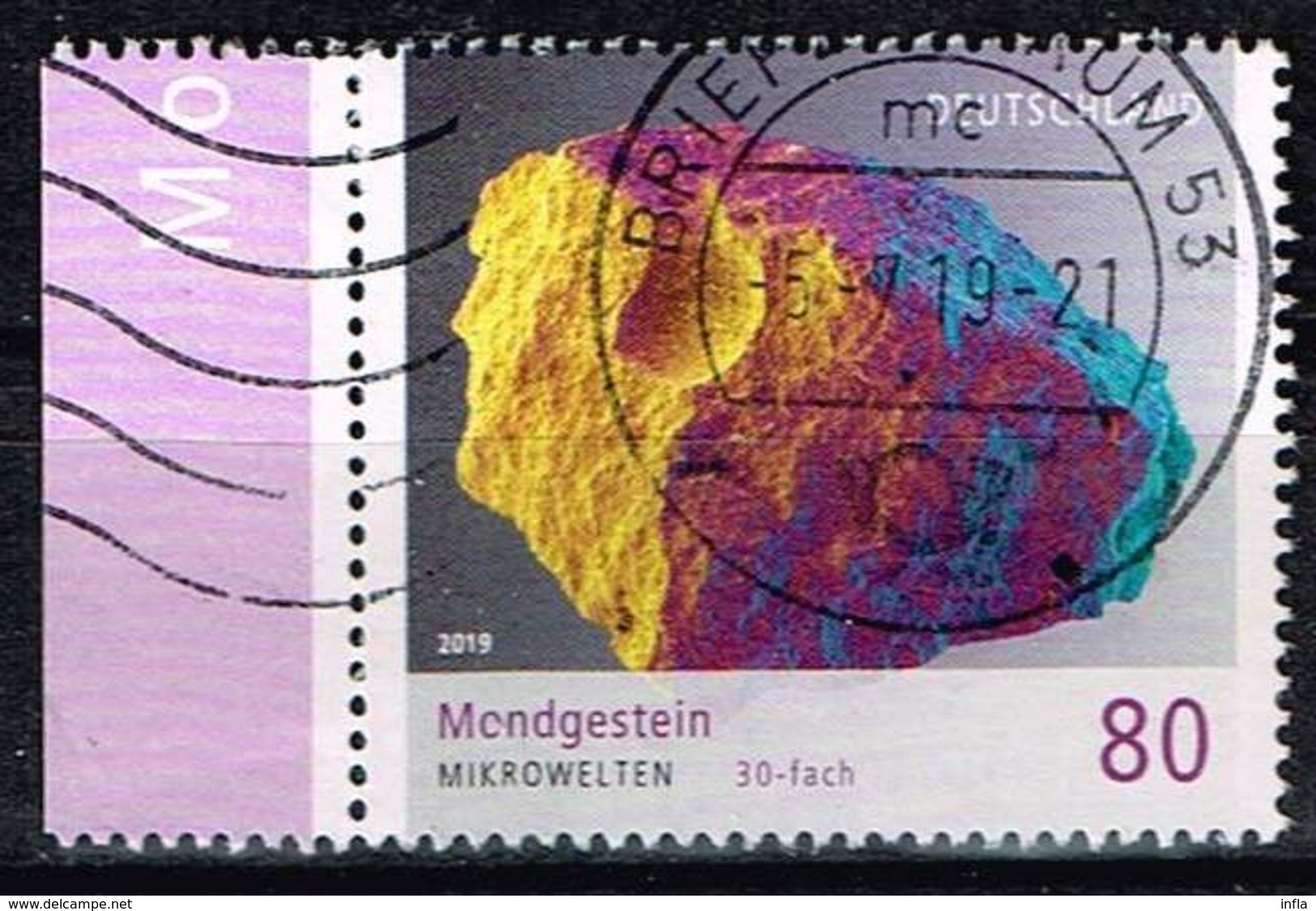 Bund 2019,Michel# 3478 O Mikrowelten: Mondgestein - Used Stamps