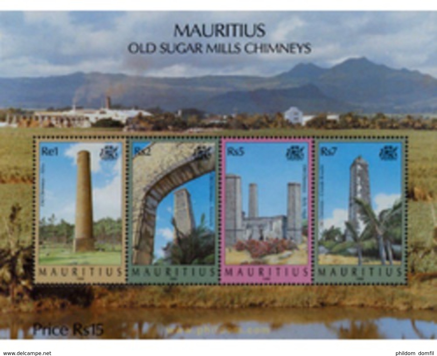 Ref. 137377 * MNH * - MAURITIUS. 1999. CHIMENEAS DE FABRICAS DE AZUCAR - Mauritius (1968-...)