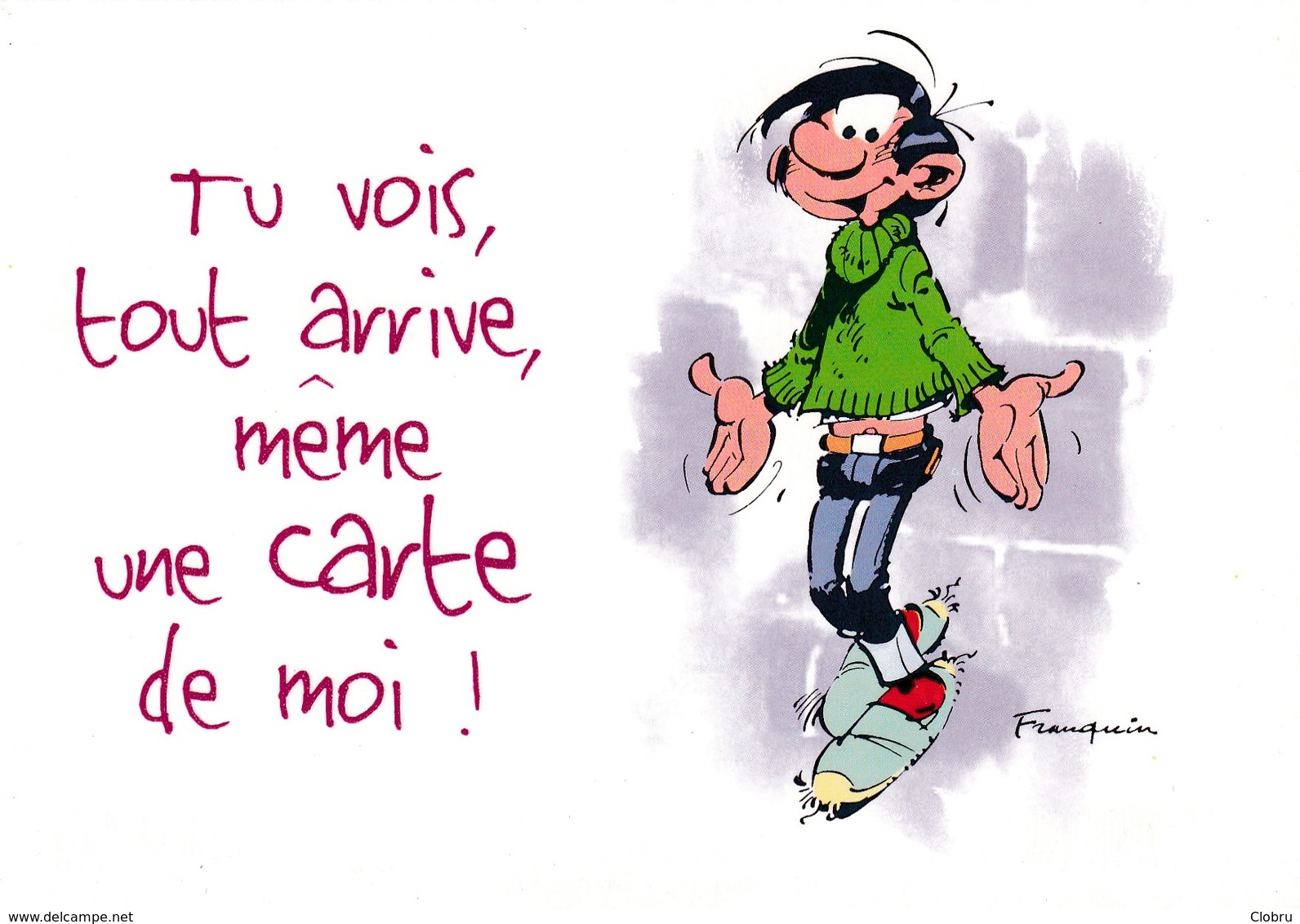 1748 Gaston Lagaffe Par Franquin (1999), Tu Vois Tout Arrive, Même Une Carte De Moi ! - Comics