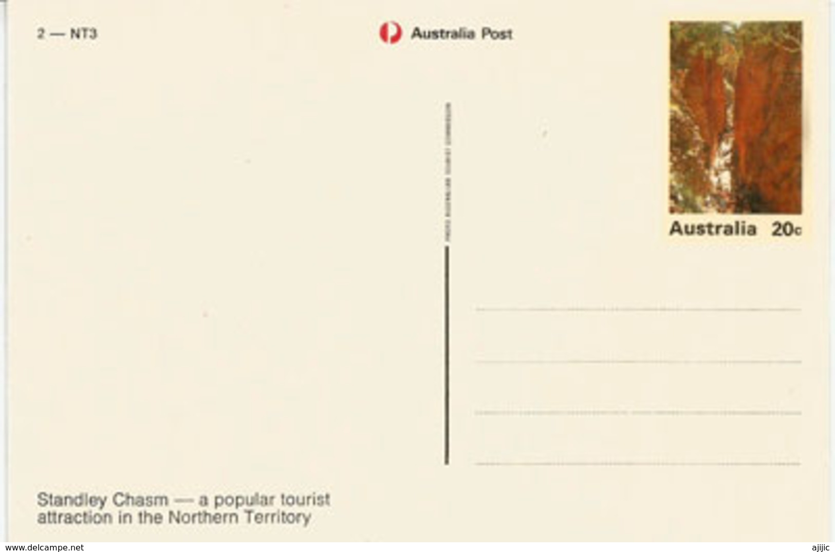 Geological Formation Of Standley Chasm (Aboriginal People Original Owners).Carte Postale Entier Postal Neuf Australie - Océanie
