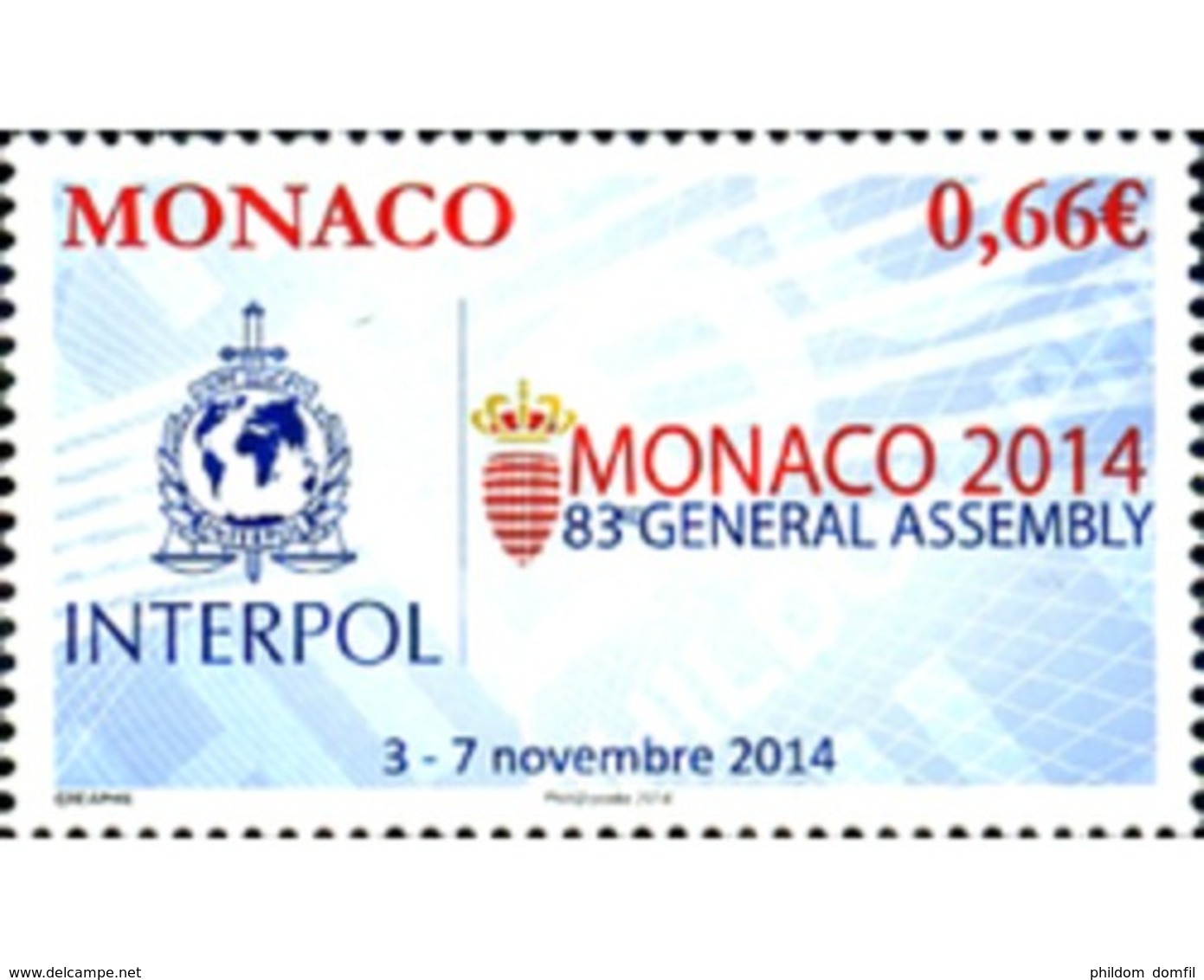 Ref. 327036 * MNH * - MONACO. 2014. INTERPOL . INTERPOL - Police - Gendarmerie
