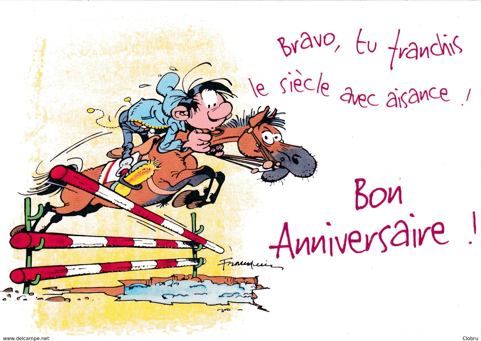 2735 Gaston Lagaffe Par Franquin (1999), Bravo Tu Franchis Le Siècle Avec Aisance ! Bon Anniversaire ! - Bandes Dessinées