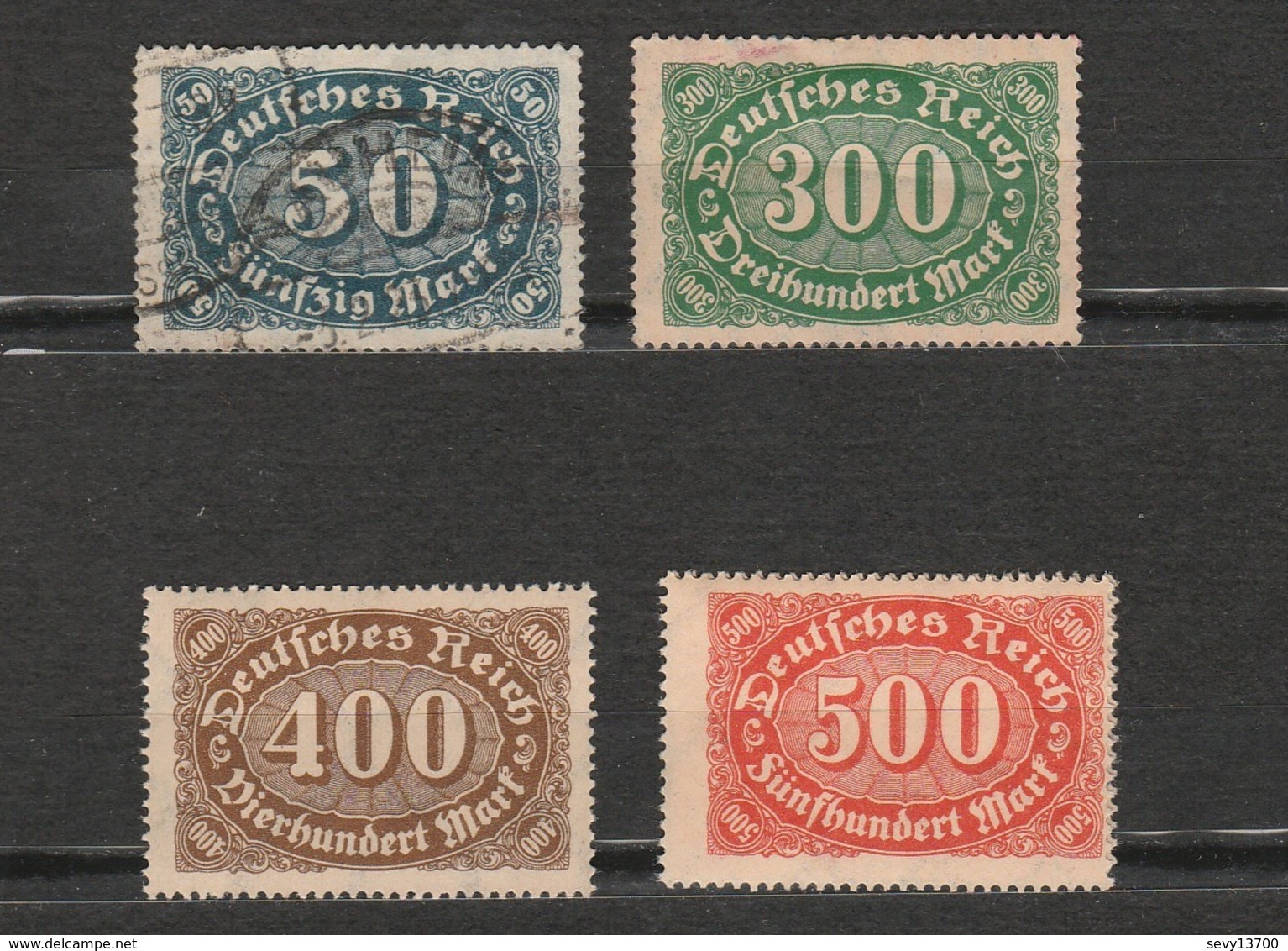 Lot 4 Timbres - Allemagne - Deutsches Reich - 300, 400 Et 500 Neuf Année 1922 - 246 - 221 - 222 - 223 - Oblitérés