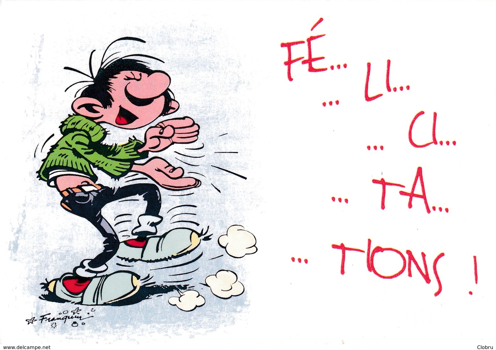 4731 Gaston Lagaffe Par Franquin (1999), Fé .. Li ... Ci … Ta … Tions ! - Bandes Dessinées