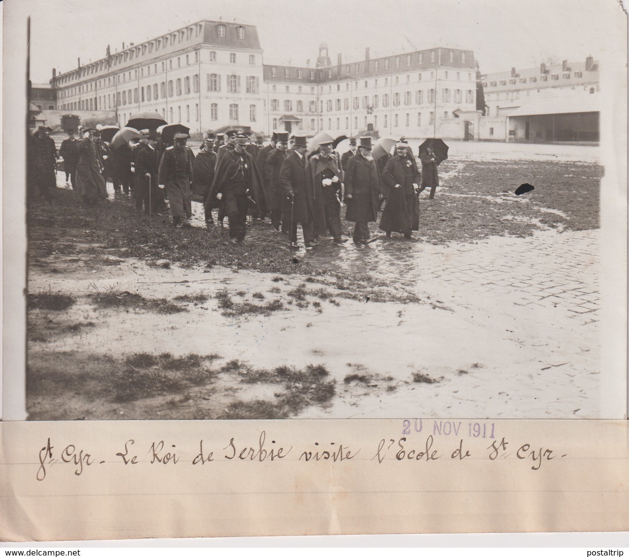SAINT CYR LE ROI DE SERBIE VISITE L'ÉCOLE A ST CYR   18*13CM Maurice-Louis BRANGER PARÍS (1874-1950) - Lugares