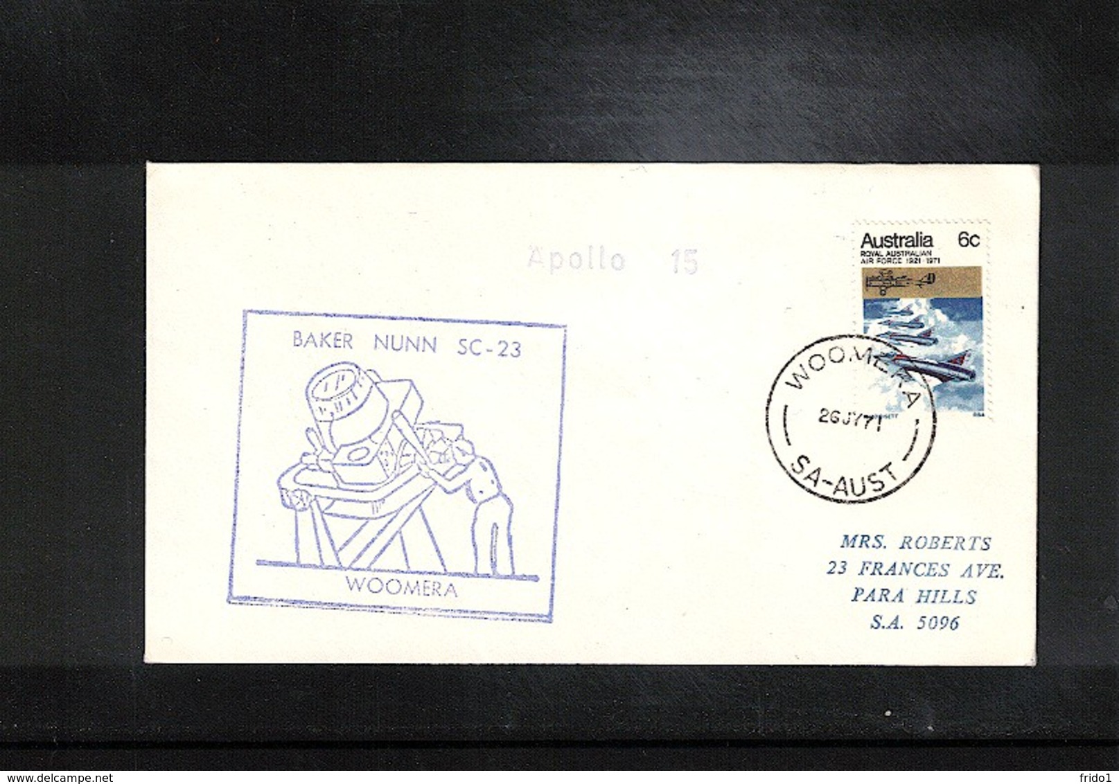 Australia 1971 Space / Raumfahrt Apollo 15 Tracking Station Woomera Interesting Cover - Océanie