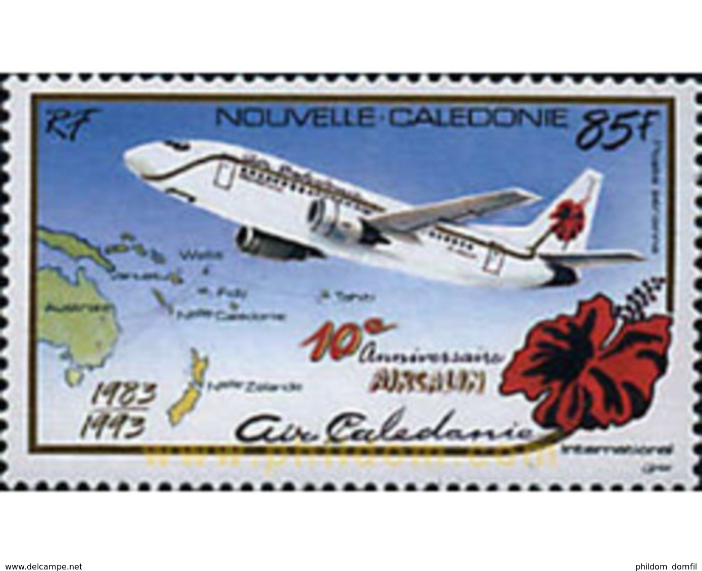 Ref. 94964 * MNH * - NEW CALEDONIA. 1993. 10 ANIVERSARIO DE LA CREACION DE AIRCALIN - Unused Stamps