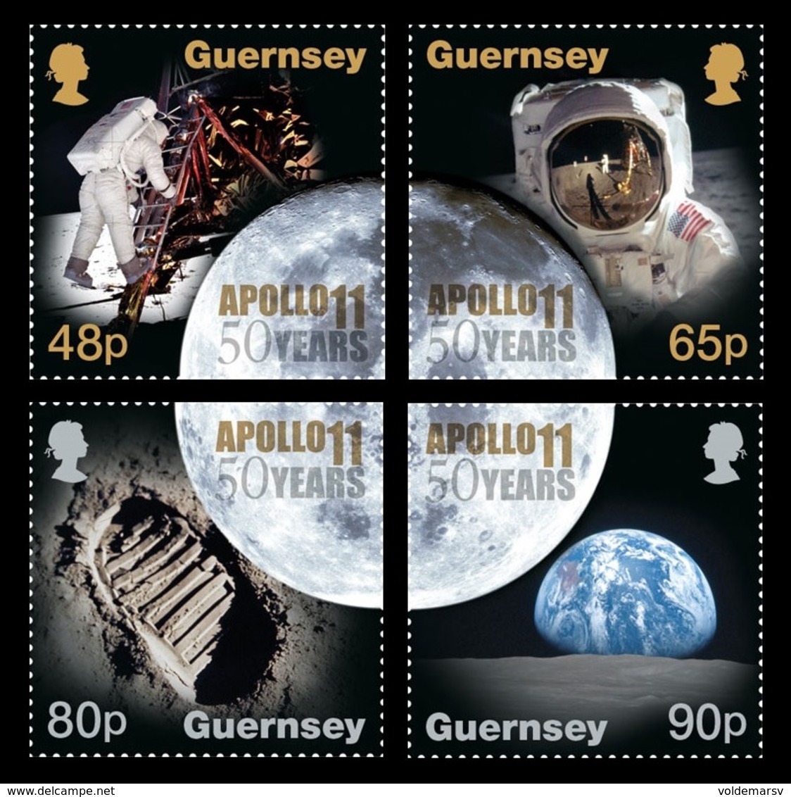 Guernsey 2019 Mih. 1737/40 Space. Apollo 11. Moon Landing MNH ** - Guernsey