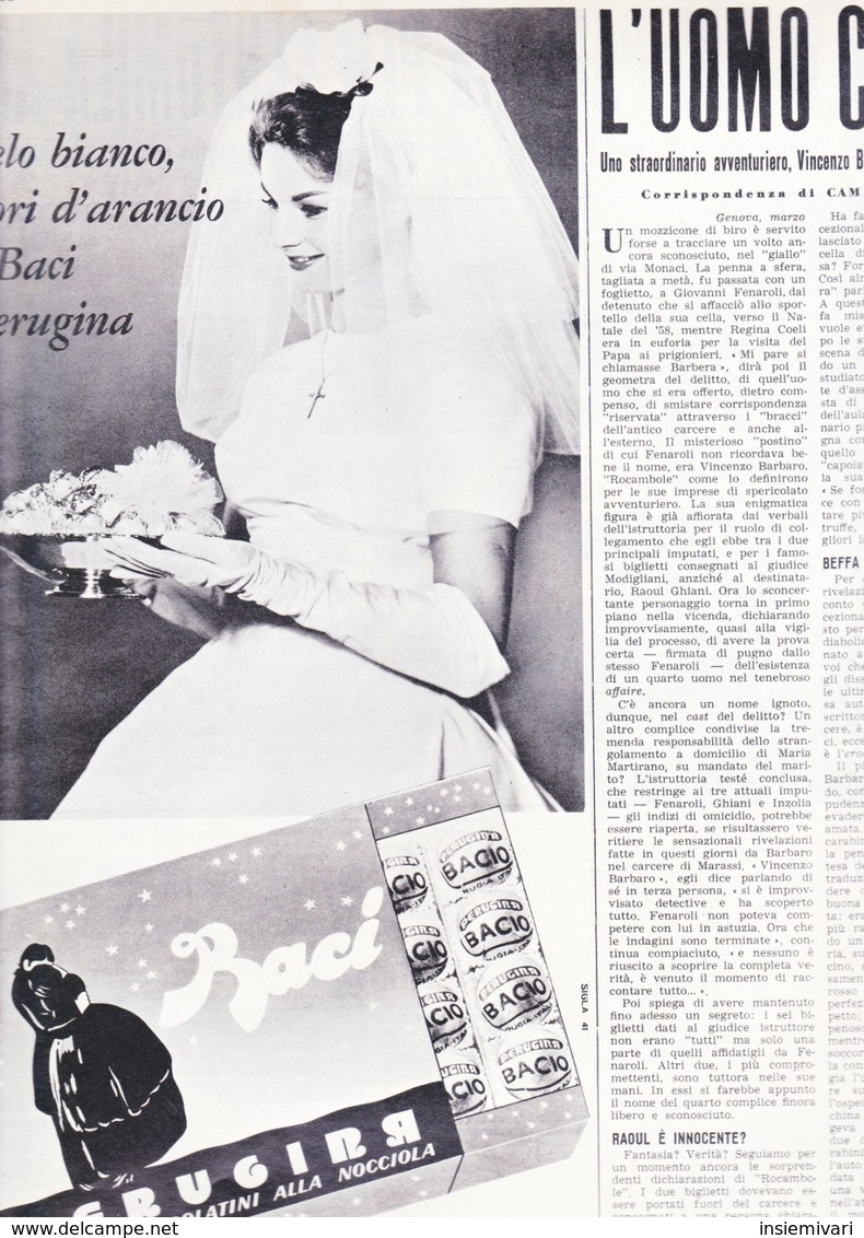 *(pagine-pages)PUBBLICITA' PERUGINA  Oggi1960/12. - Altri & Non Classificati