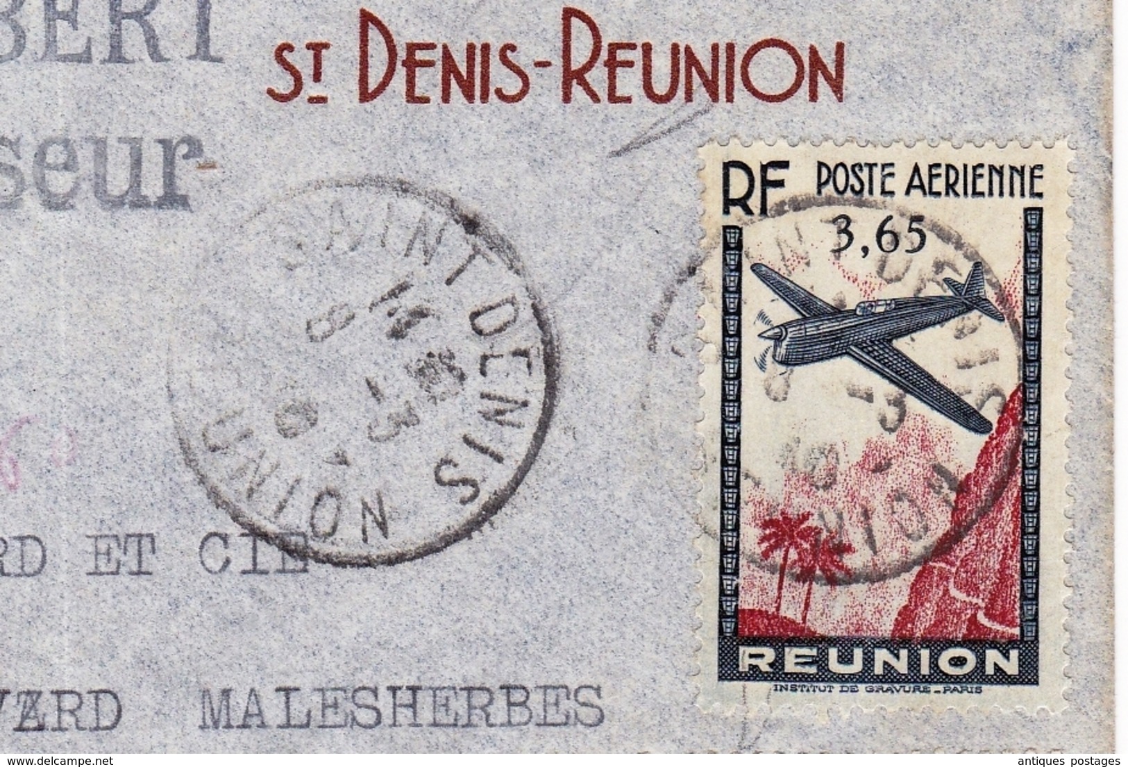 Saint Denis De La Réunion 1940 Schreibmann R. Lambert Successeur Poste Aérienne - Poste Aérienne