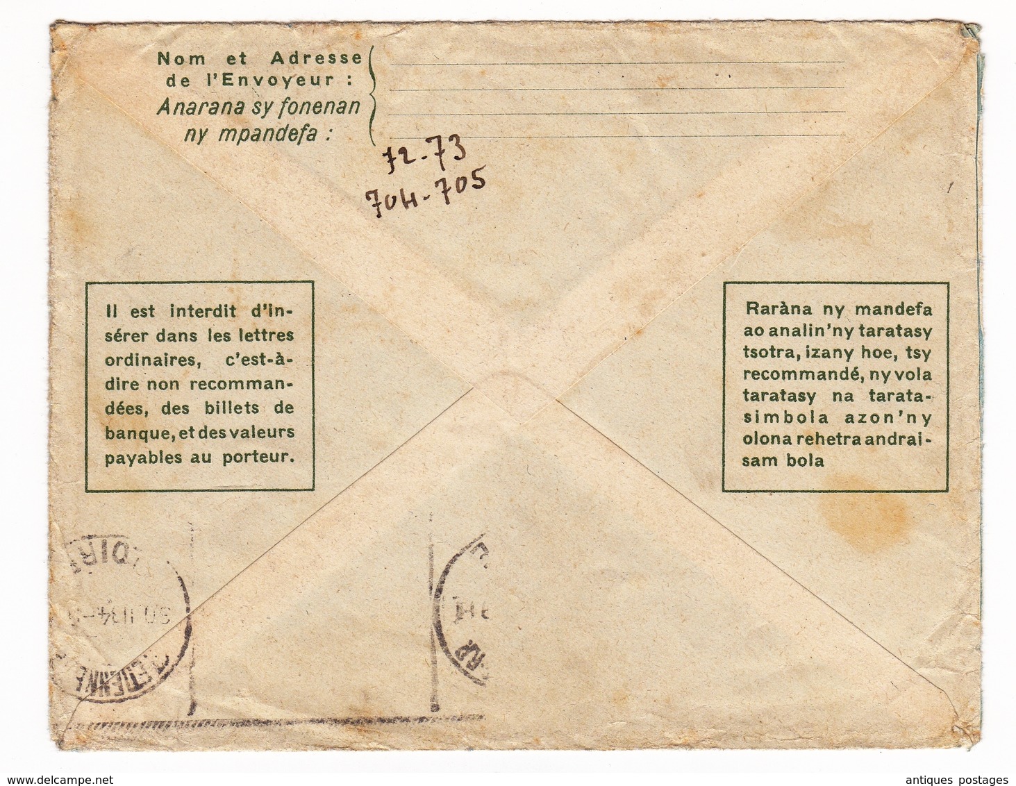 Entier Postal 1934 Tananarive Antananarivo Rue Gallieni Madagascar T.S.F. Saint Etienne Loire - Lettres & Documents