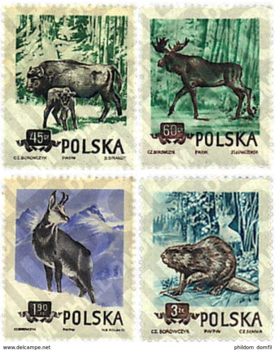 Ref. 61554 * MNH * - POLAND. 1954. ANIMALES DE LOS BOSQUES DE POLONIA - Neufs