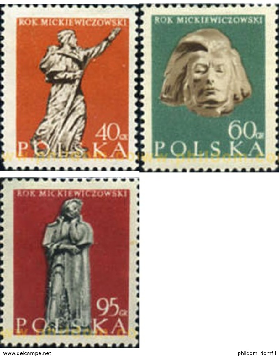 Ref. 166223 * MNH * - POLAND. 1955. CENTENARIO DE LA MUERTE DEL POETA MICKIEWICZ - Nuevos