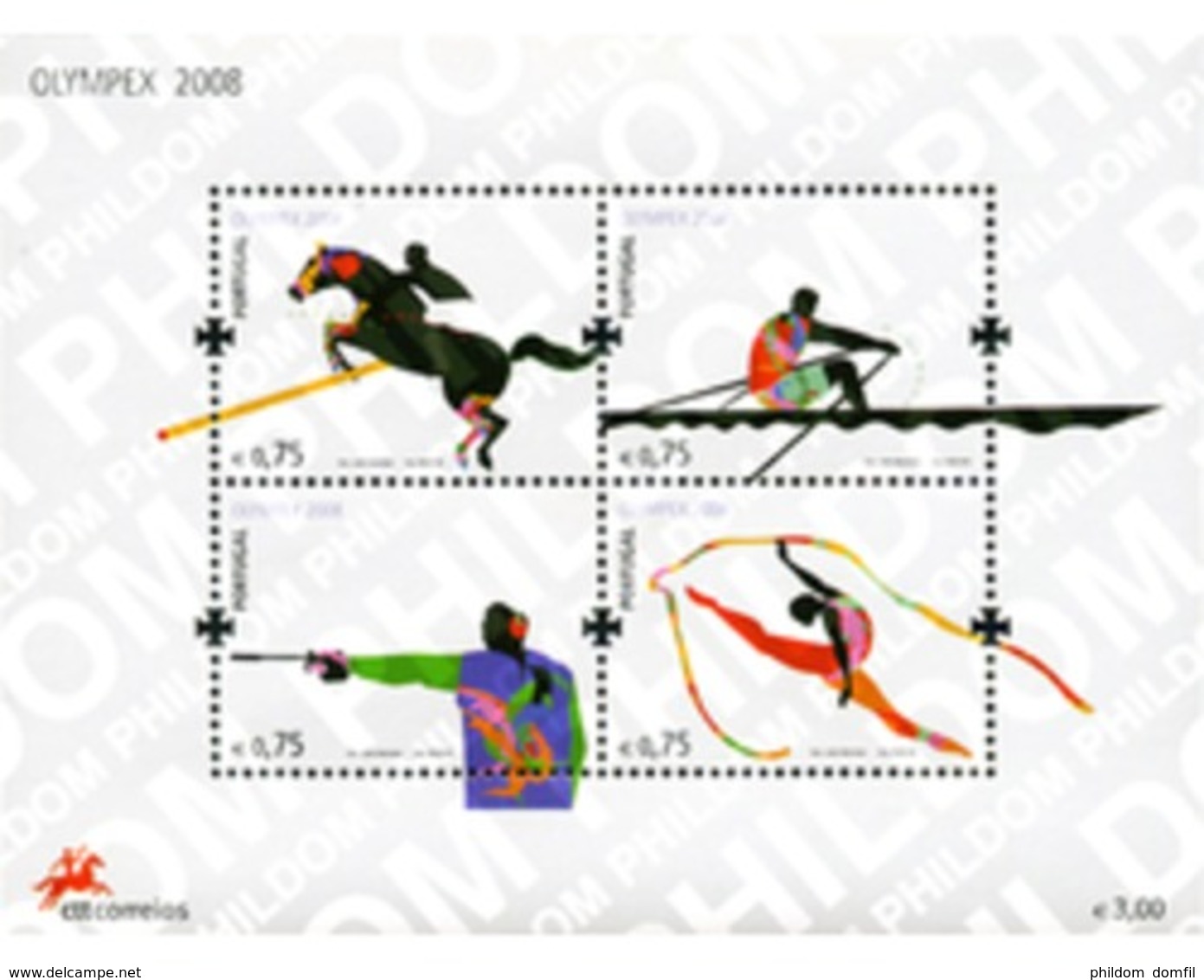 Ref. 214787 * MNH * - PORTUGAL. 2008. OLYMPHILEX 2008. INTERNATIONAL OLYMPIC PHILATELY EXHIBITION . OLYMPHILEX 2008. EXP - Nuevos