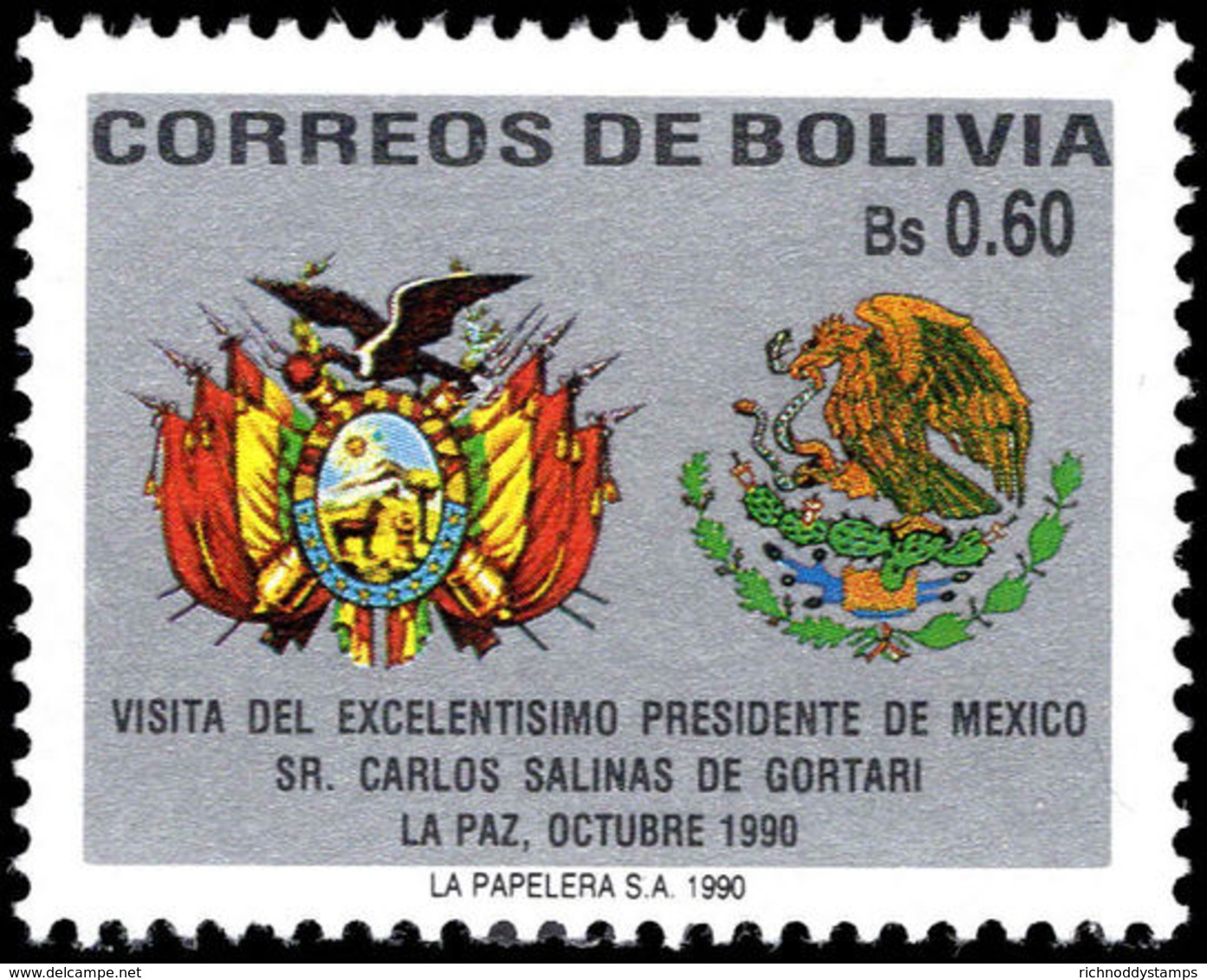 Bolivia 1990 Pres. Of Mexico Unmounted Mint. - Bolivia