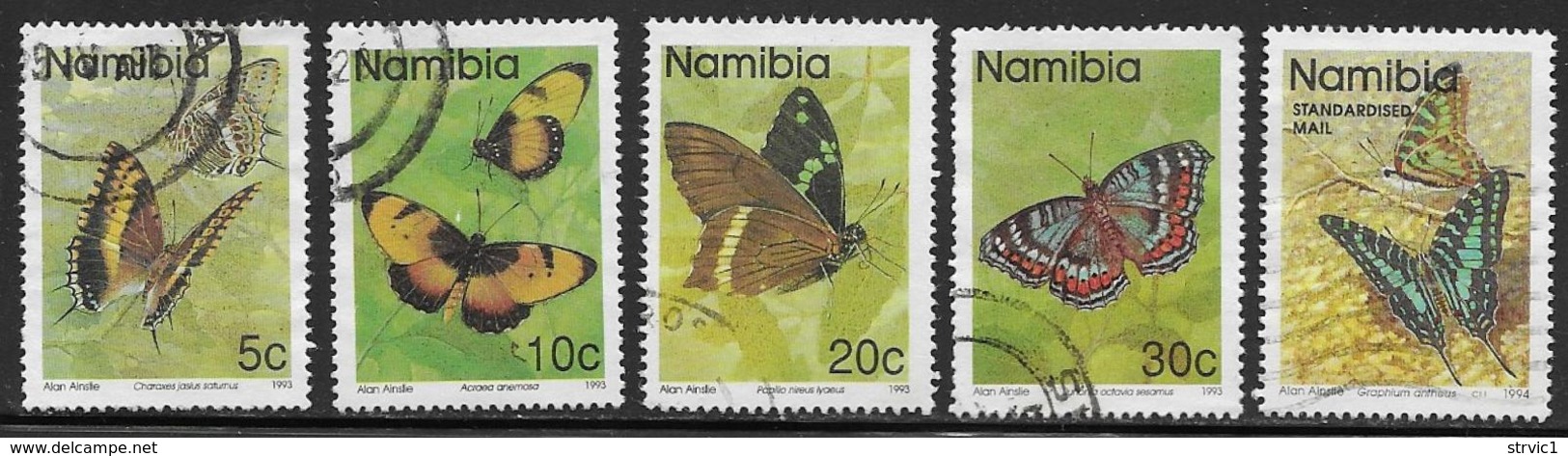 Namibia Scott # 742-5A Used Butterflies, 1993-4 - Namibia (1990- ...)